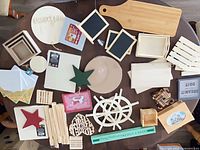 full lot overview on table showing all wood pieces