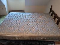 Top view of double mattress on box spring