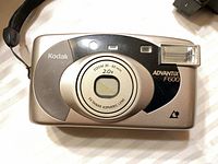 Front view of Kodak Advantix F600 camera showing lens and branding