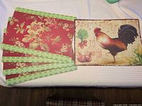 All five placemats displayed on table