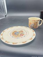 Front view of plate and cup