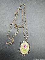 Full view of chain and pendant laid flat