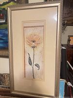 Full view of framed floral artwork