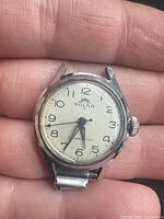 Front view of Solar wristwatch showing dial details