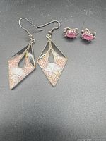 Overview showing both earring pairs