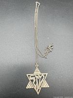 Full view of sterling necklace and Star of David pendant