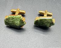Front view of both jade cufflinks