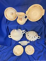 Group shot of all ceramic serveware pieces