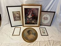 All six framed items displayed together