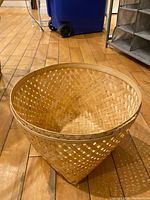 Round tapered bamboo basket top view