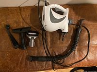 Steam cleaner body, hose, three attachment heads