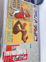 Overview showing two posters, manual, bookmarks and flyers