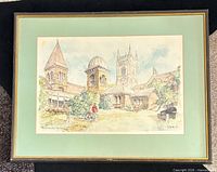 Framed watercolour with mat showing full artwork