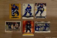 All six William Nylander Upper Deck hockey cards laid out on table