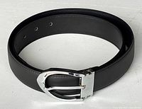 belt coiled showing buckle front