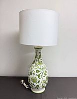 Full view of Zaccagnini ceramic lamp with shade