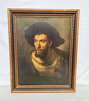 Full view of framed reproduction artwork showing entire piece and frame