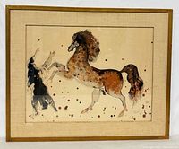 Framed lithograph full view with mat and frame