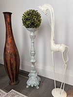 All three decorative items side by side showing size and finishes