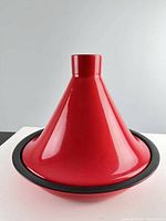 Red stoneware tagine assembled