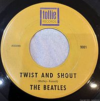 A-side label Twist And Shout Tollie 9001 yellow label