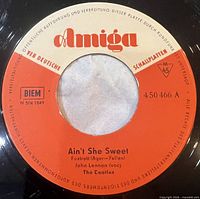 Side A label showing Amiga logo, catalog 4 50 466 A, Ain’t She Sweet details