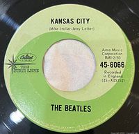 A-side label showing Kansas City, catalog number 45-6066, green swirl Capitol Starline design