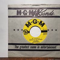 Front of record in MGM stock sleeve showing title side label through sleeve cutout