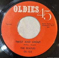 Side A label Twist And Shout Oldies 45 OL-152 red label
