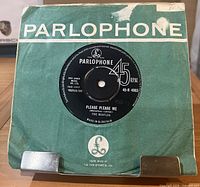 Record in green Parlophone sleeve front view