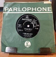 Record in green Parlophone sleeve