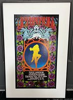 Framed matted Jethro Tull Snug Harbor concert poster, full front view
