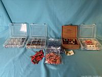 Overview of all organizers, bags and box of buttons