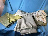 Group shot of all six green fabric pieces