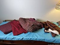 Overview of all four fabric pieces on table