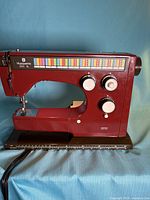 Front view showing model label and control dials