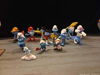 Group shot of all 14 Smurf figurines