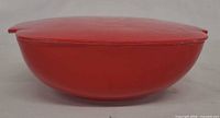 side view of assembled casserole with lid showing exterior color and shape