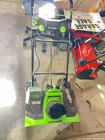 Front view of Greenworks 40V snow blower