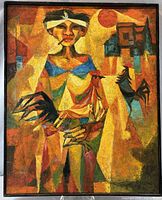 Full view of framed painting