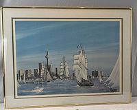 Full view of framed print with mat and frame visible