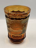 Full view of amber glass vase front
