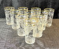 Group of 10 Paula pattern Moser water glasses, front angle