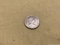 Obverse of 1974 Canadian 50-cent coin showing Queen Elizabeth II portrait