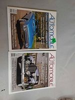 Front covers of both magazines showing issue months and cover cars