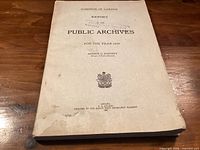 Front cover of 1929 Public Archives report booklet