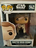 Front view of boxed Funko Pop Krennic showing figure and window condition