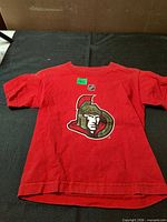 Front view of red Ottawa Senators Reebok toddler t-shirt
