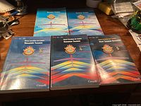Front covers of all five manuals laid out