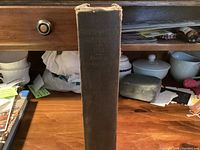 Spine of dark cloth hardcover labeled Smithsonian Report 1886 Part II National Museum